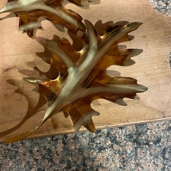 Home Interiors Homco Brass copper Oak Leaves- Set of 3 1950’s-1960’s - Picture 5 of 10